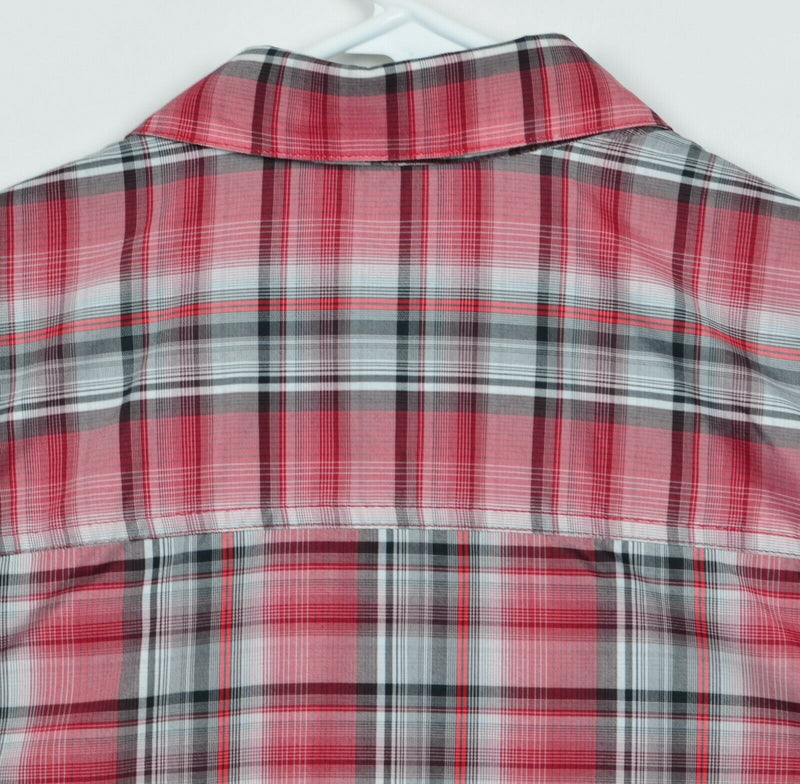 Kuhl Men's Sz Medium Eluxur Ionik Red Plaid Short Sleeve Hiking Outdoors Shirt