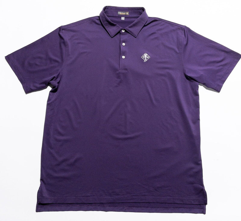 Peter Millar Summer Comfort Polo 2XL Men's Shirt Solid Purple Wicking Golf