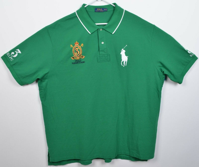 Polo Ralph Lauren Men's 4XLT Tall Big Pony Green Crest Summer Classic Polo Shirt