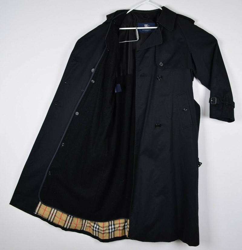Burberry Women's 10P Wool Camelhair Removable Liner Nova Check Black Trench Coat