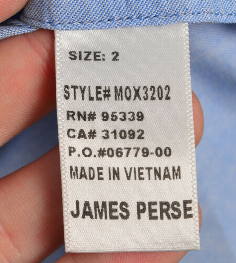 James Perse Standard Men's 2 (Medium) Solid Blue Oxford Button-Front Shirt