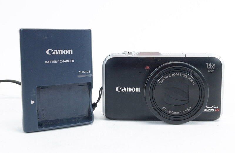 Canon PowerShot SX230 HS 12.1mp Digital Camera Black Tested Working PC1587