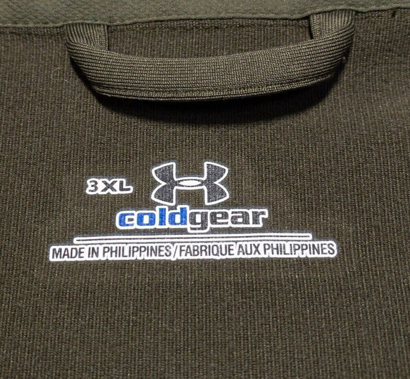 Under Armour 3XL Shirt Men's ColdGear Long Sleeve Olive Green Wicking Stretch