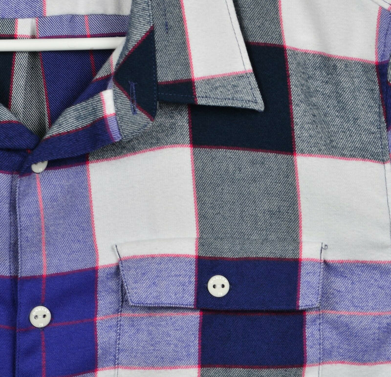 Oakley Hydrolix Men's Medium Regular Fit Purple Plaid Button-Front Flannel Shirt