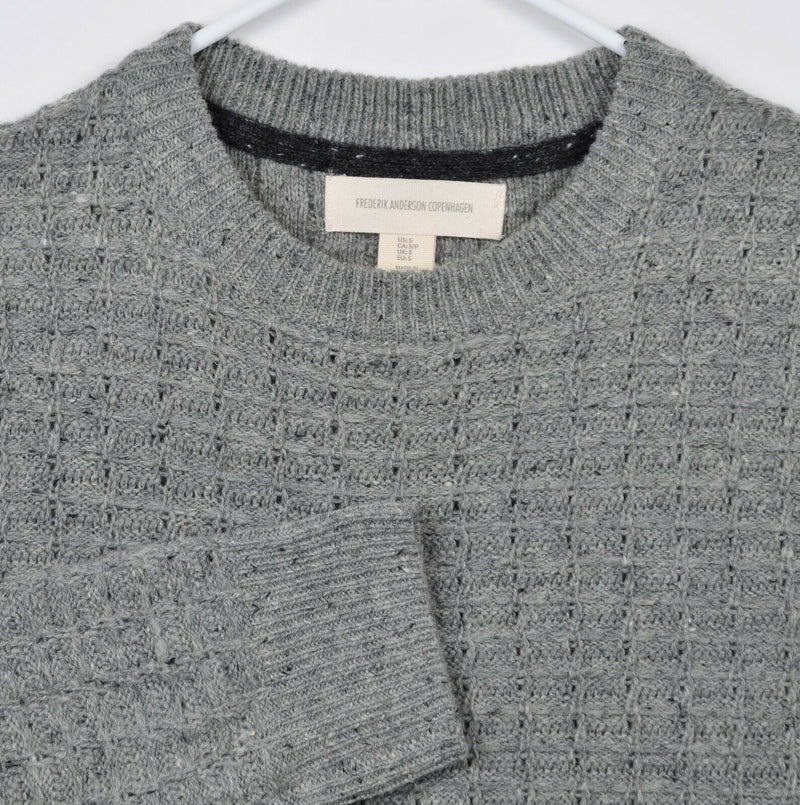 Frederik Andersen Copenhagen Men's Small Wool Blend Chunky Knit Gray Sweater