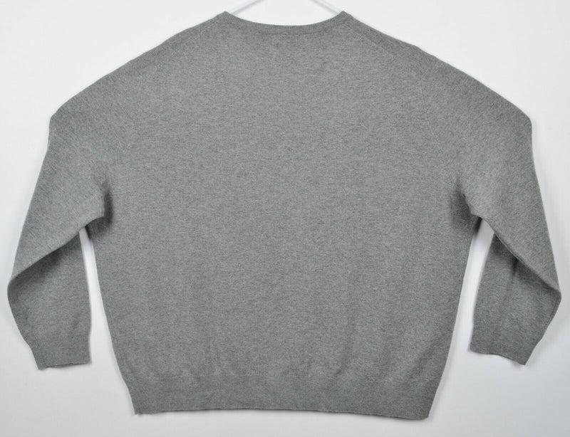 Polo Ralph Lauren Men's 3XB Big 100% Merino Wool Heather Gray V-Neck Sweater