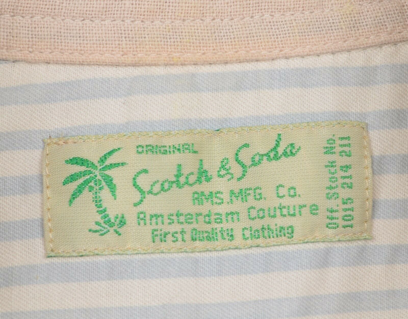 Scotch & Soda Men's Sz Medium Floral Striped Palm Long Sleeve Button-Front Shirt