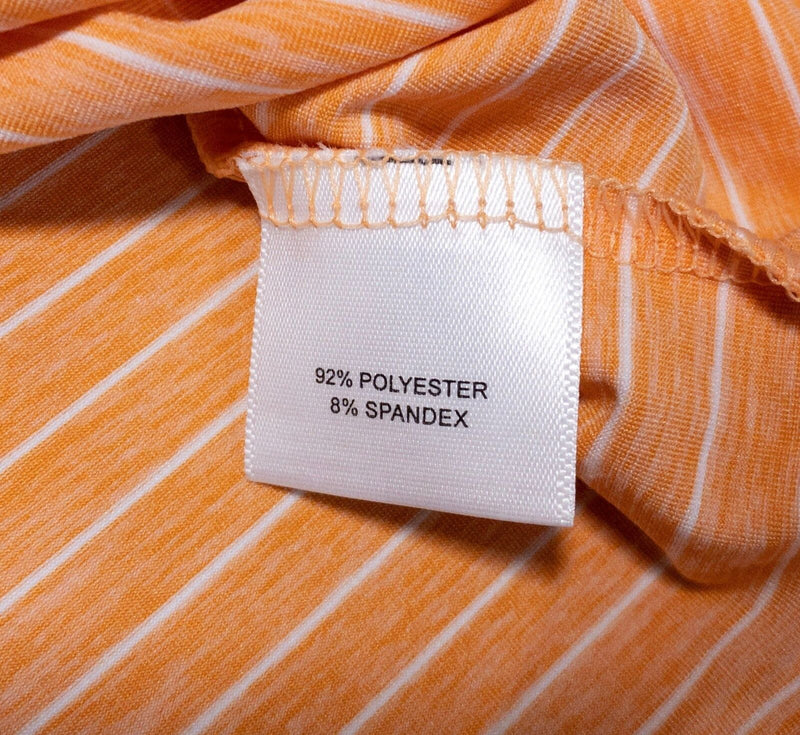 Peter Millar Summer Comfort Polo 2XL Men's Shirt Orange Striped Wicking Golf