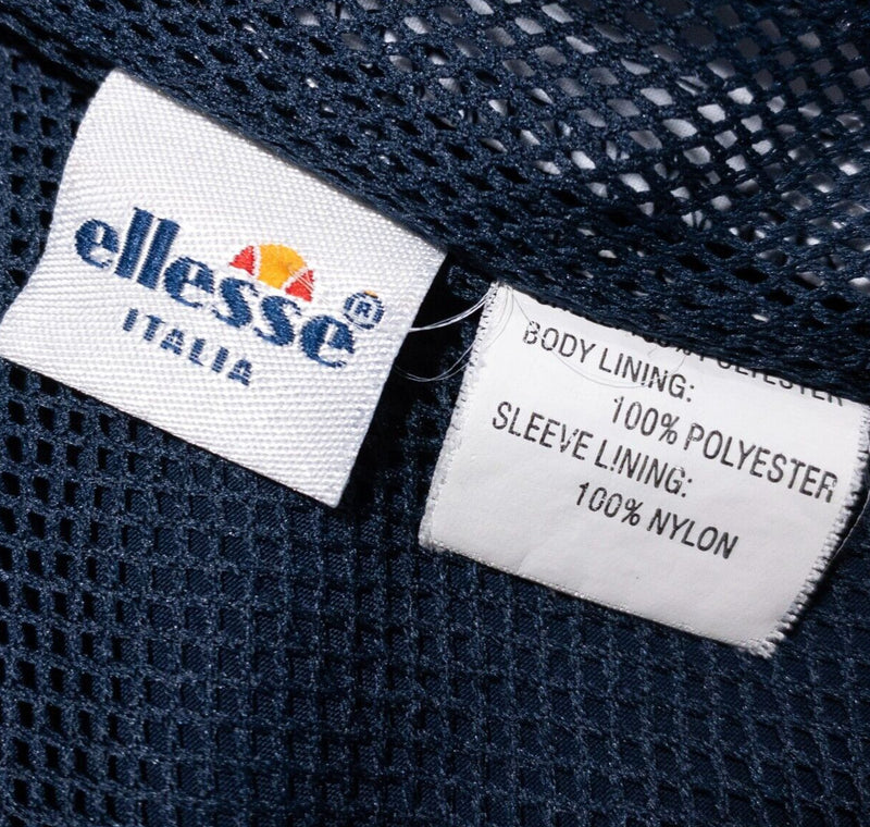 Ellesse Track Jacket Men's Medium Blue White Striped Logo Italia Full Zip