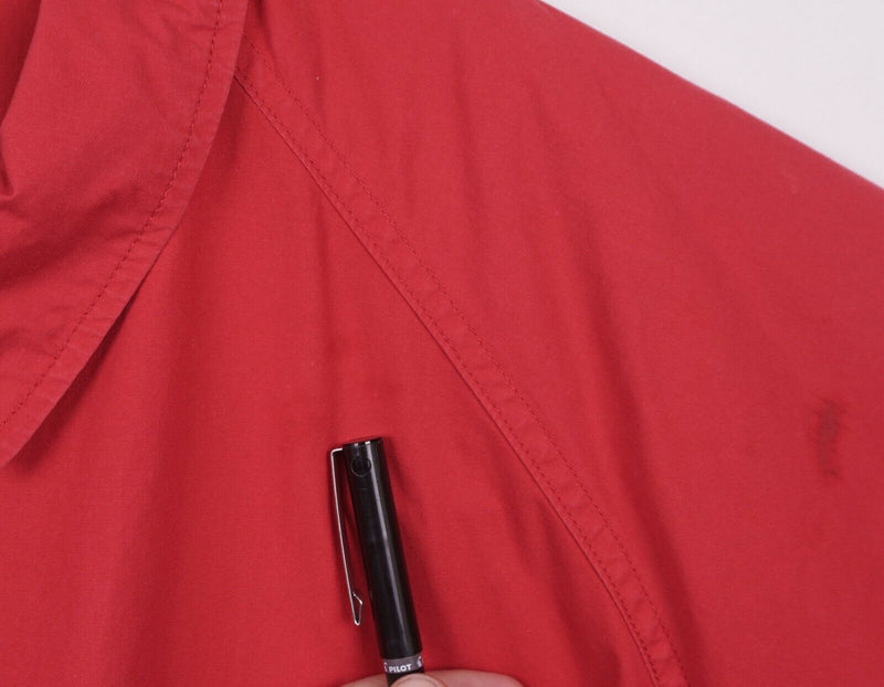 Vintage Faconnable Men's 2XL Albert Goldberg Solid Red Full Zip Bomber Jacket