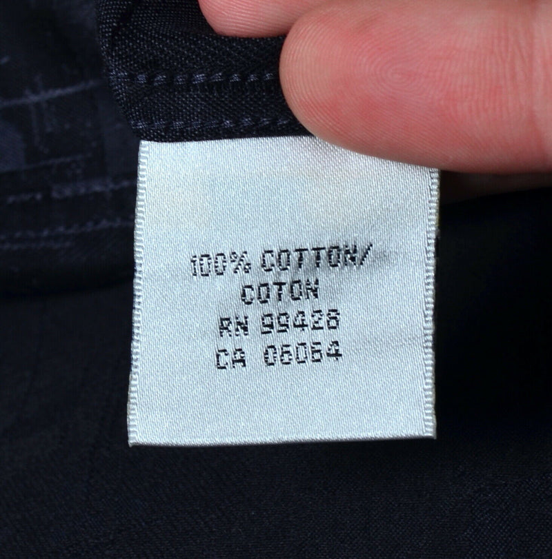 Bugatchi Uomo Men's XL Shaped Fit Flip Cuff Black Gray Geometric Abstract Shirt