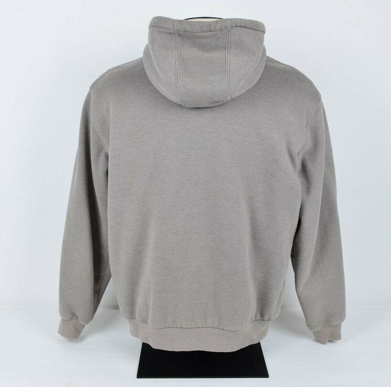 Carhatt Men's Large Regular Sherpa Lined Gray Full Zip Work Hooded Sweatshirt