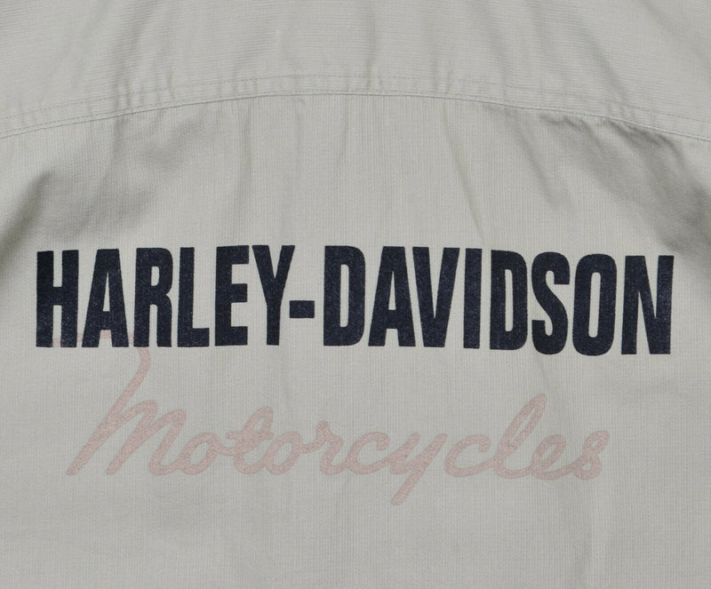 Harley-Davidson Men's XL Staff Motorcycle Beige Khaki Short Sleeve Button Shirt