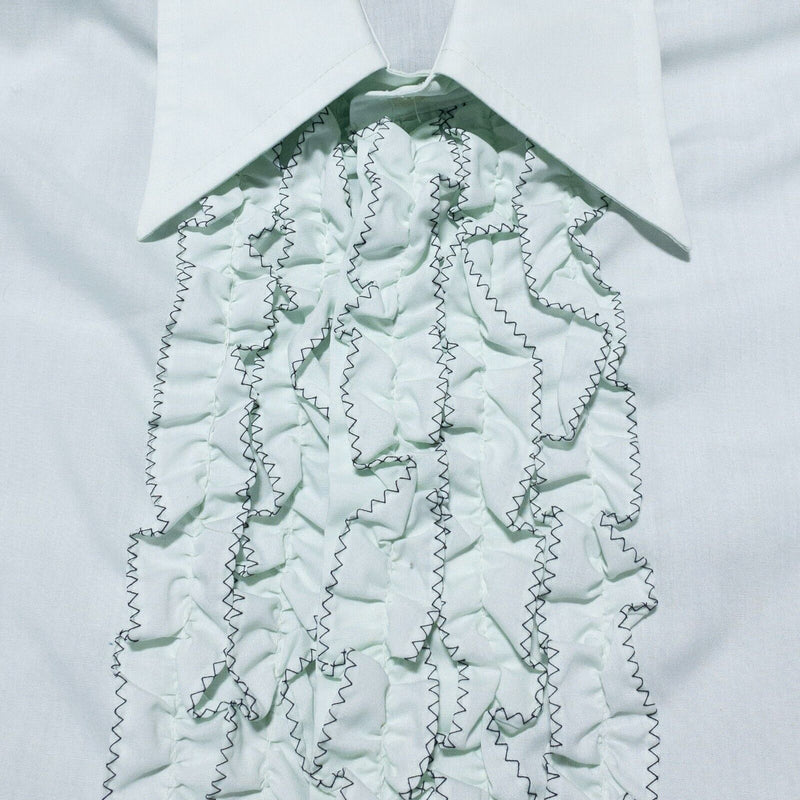 Vintage Ruffle Tuxedo Dress Shirt Men's 16/35 Mint Green Party 70s 80s Chore II