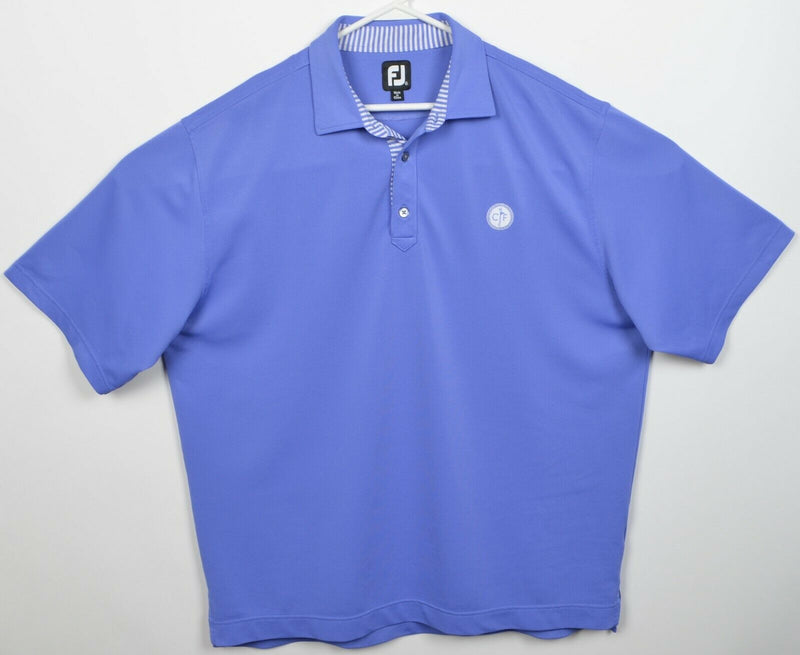 FootJoy Men's XL Solid Blue/Purple FJ Golf Wicking Performance Polo Shirt