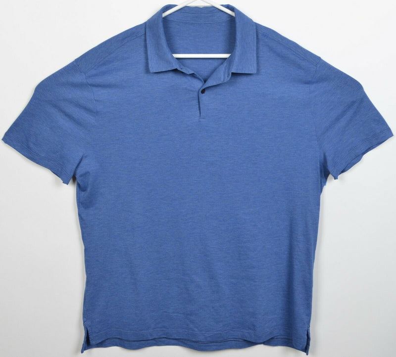 Lululemon Men's XL? Heather Blue Soft Metal Vent Tech Athleisure Polo Shirt