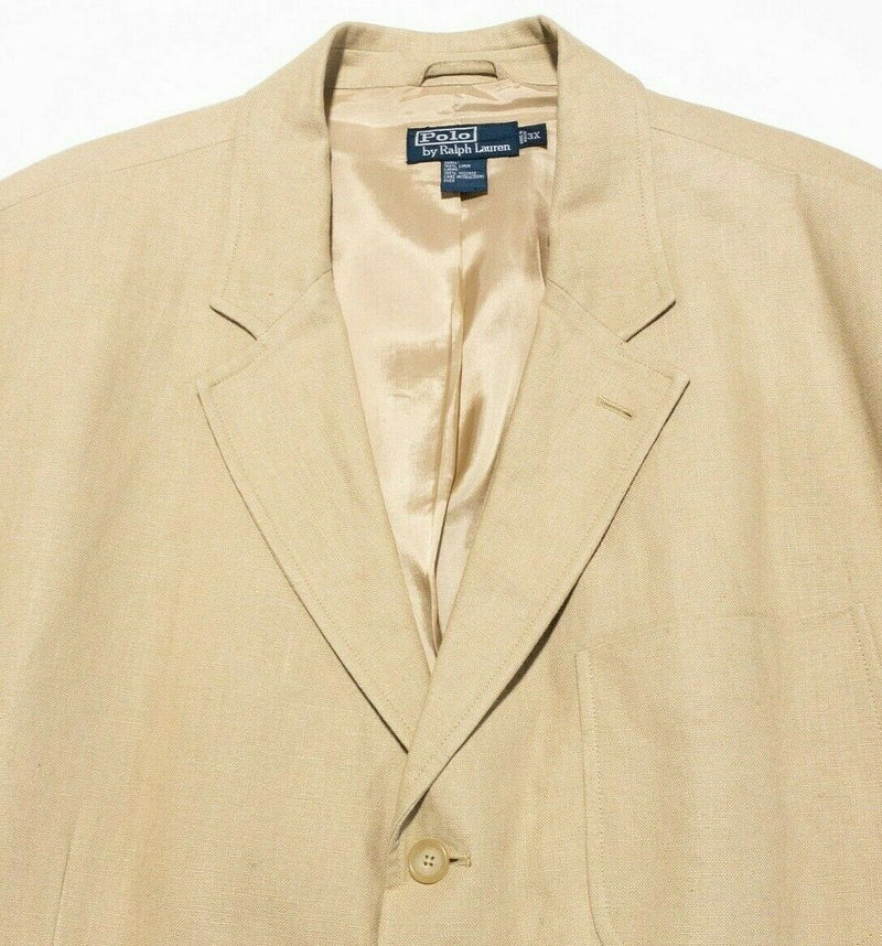 Polo Ralph Lauren Linen Blazer Sport Coat Tan Beige Khaki Men's 3X