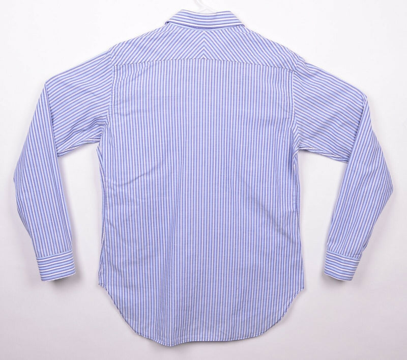 Billy Reid Men's Sz Large Blue White Striped Made in Italy Pocket Shirt