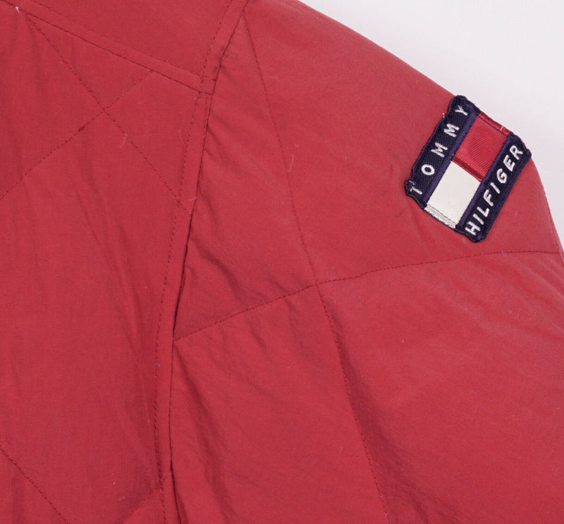 Vtg 90s Tommy Hilfiger Men's 2XL Down Red Quilted Tommy Outdoors Puffer Jacket