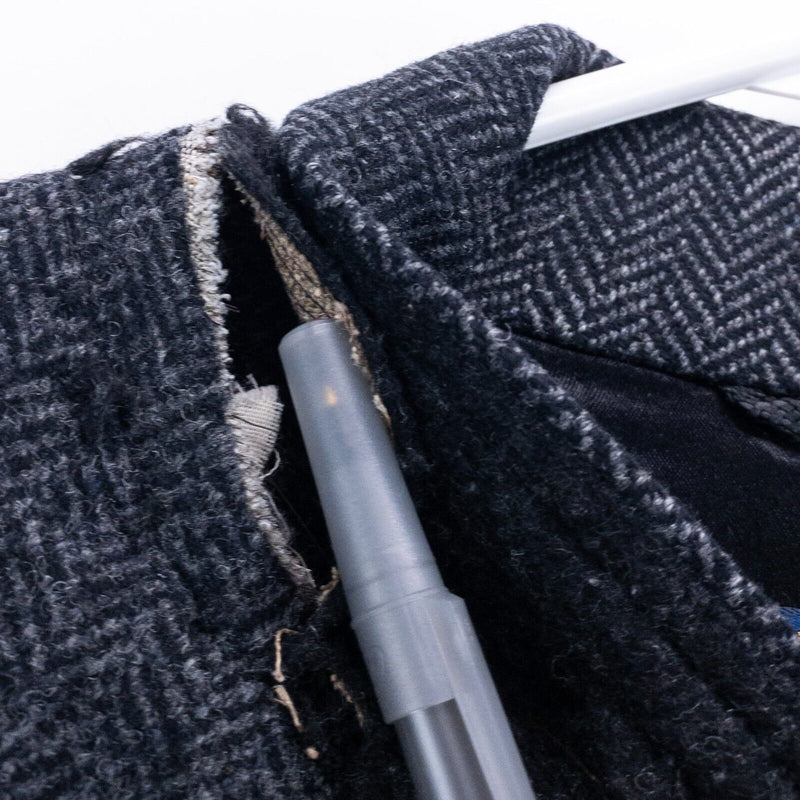 Vintage Brooks Brothers Overcoat Fits Men's 48 Herringbone USA Wool Damaged