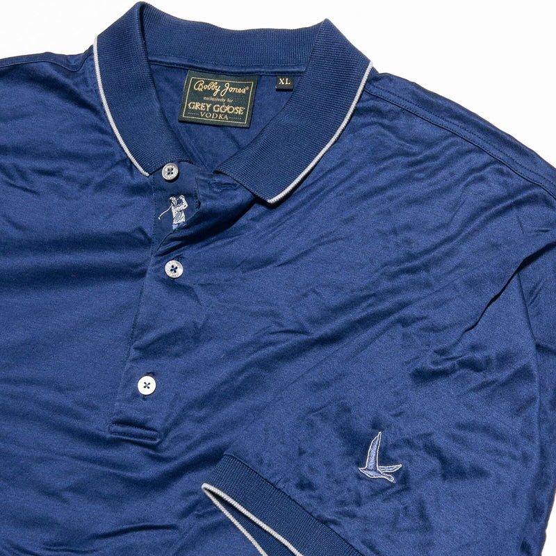 Bobby Jones Grey Goose Vodka Polo Shirt Men's XL Navy Blue Golf Short Sleeve