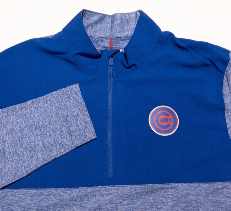 Chicago Cubs 1/4 Zip Men's Large Fanatics Blue Activewear Pullover Stretch MLB