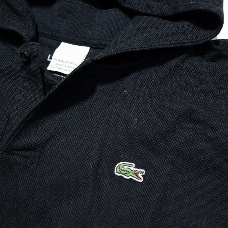 Lacoste Hoodie Men's 9 (4XL) Pullover Lightweight Black Croc Logo Designer