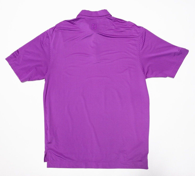 FootJoy Golf Shirt XL Men's Polo Purple Striped Wicking Performance Stretch