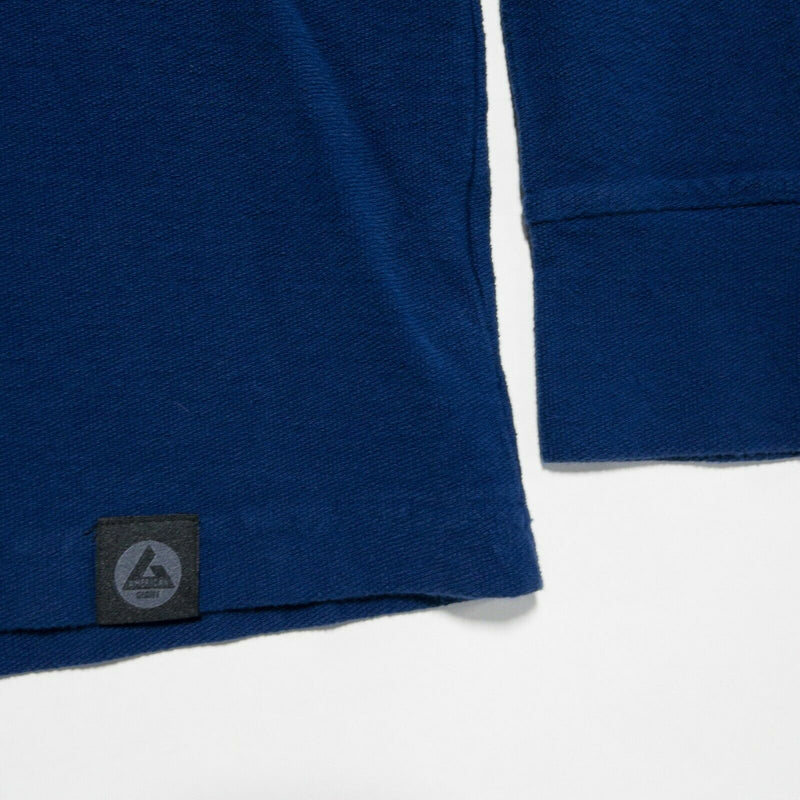 American Giant Men's Medium Solid Blue Made in USA Pullover Hoodie Sweatshirt