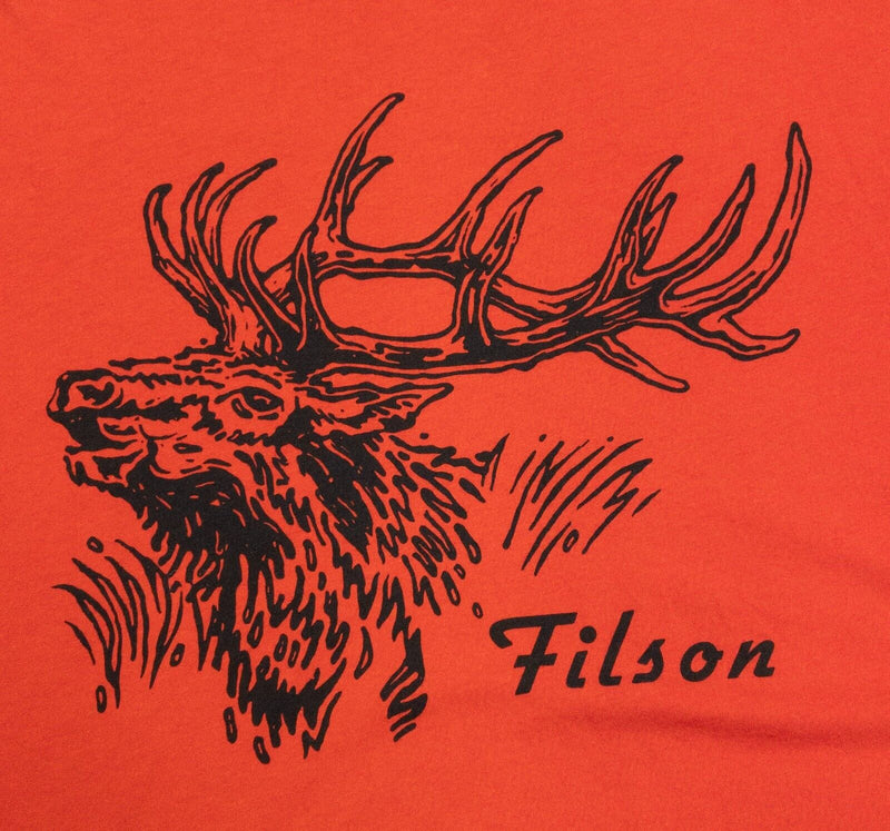 Filson T-Shirt XL Men's Elk Deer Graphic Red Short Sleeve Crewneck Made in USA