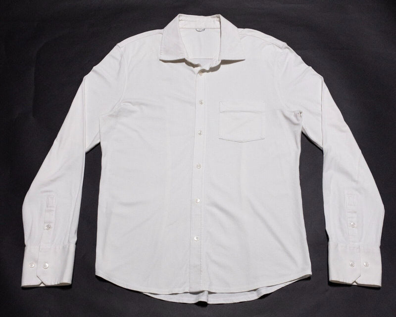 Kit & Ace Shirt Men's Fits S/M Technical Cashmere White Ivory Button-Front