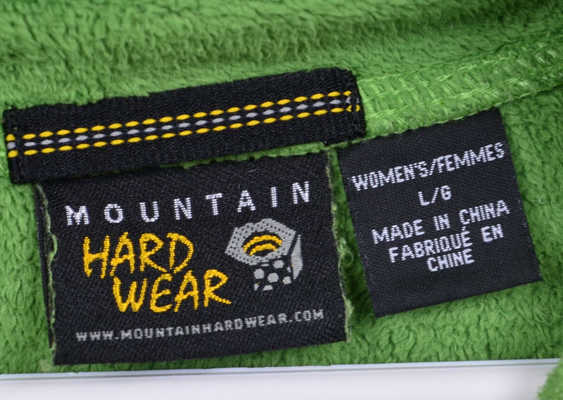 Mountain Hardwear Women's Large Fuzzy Leather Full Zip Hooded Green Jacket