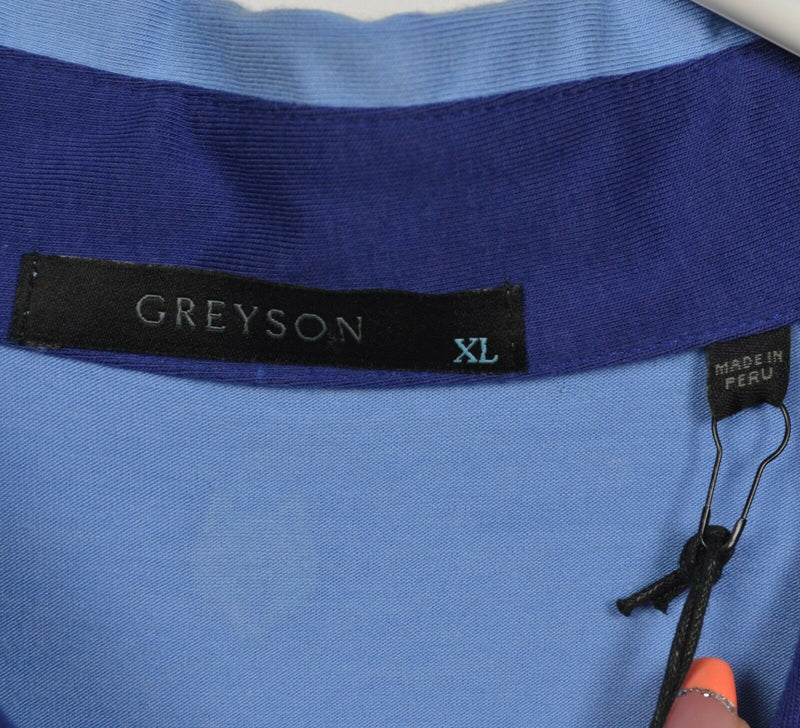 Greyson Men's XL Solid Blue Pima Cotton Modal Spandex Apache II Golf Polo Shirt