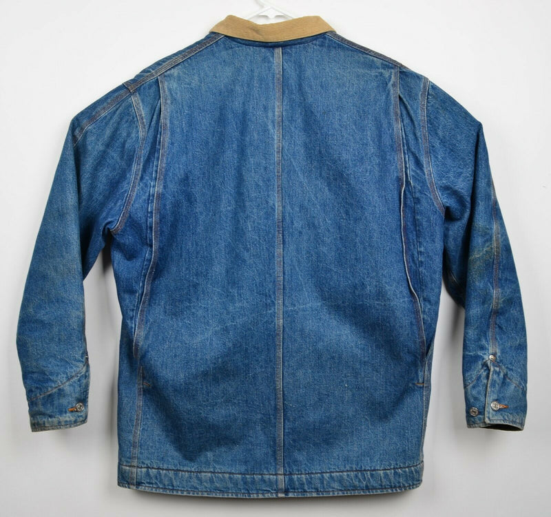 Vtg 80s Polo Ralph Lauren Men's Sz Medium Denim Flannel Lined Barn Chore Jacket