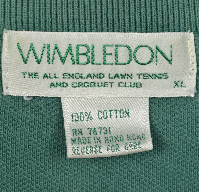 Wimbledon Men's XL Green England Tennis The Championships Vintage 90s Polo Shirt