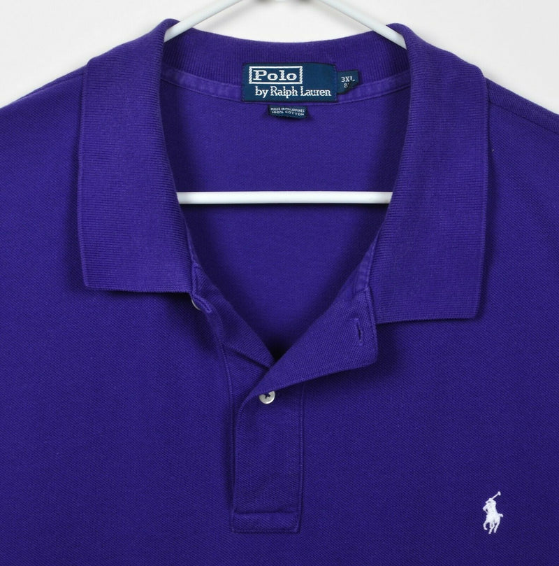 Polo Ralph Lauren Men's 3XL Big Solid Purple Pony Logo Short Sleeve Polo Shirt