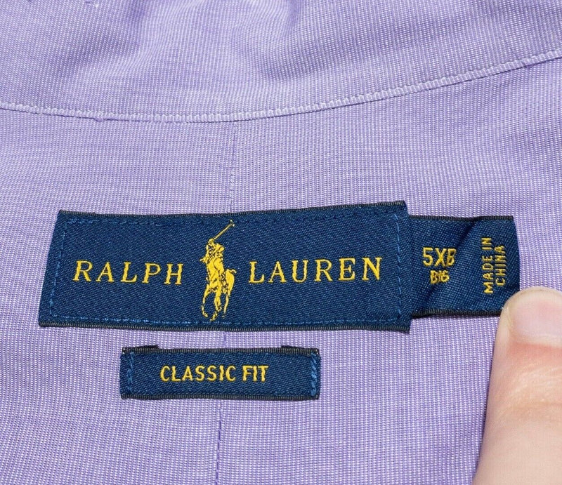 Polo Ralph Lauren 5XB Classic Fit Men's Big & Tall Shirt Long Sleeve Purple