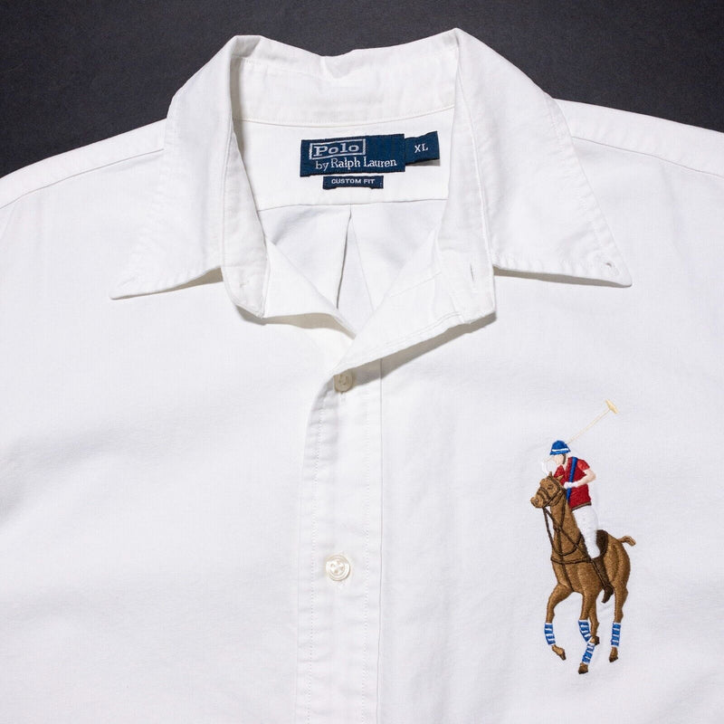 Polo Ralph Lauren Big Pony Shirt Men's XL Logo Button-Down Long Sleeve White