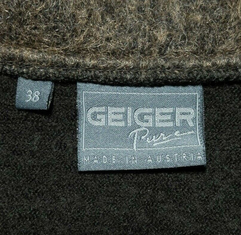 Geiger Pure Sweater Jacket Women's 38 Full Zip Wool Austria Boiled Wool Trim