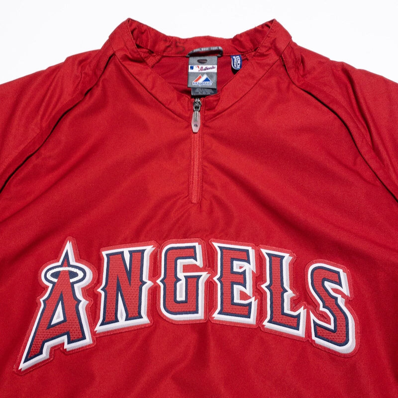 Los Angeles Angels Jacket Mens XL Majestic Pullover Windbreaker Red Baseball MLB