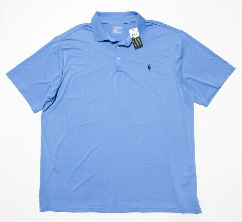 Polo Ralph Lauren Performance 2XLT Men's Golf Polo Wicking Solid Blue Pony Tall