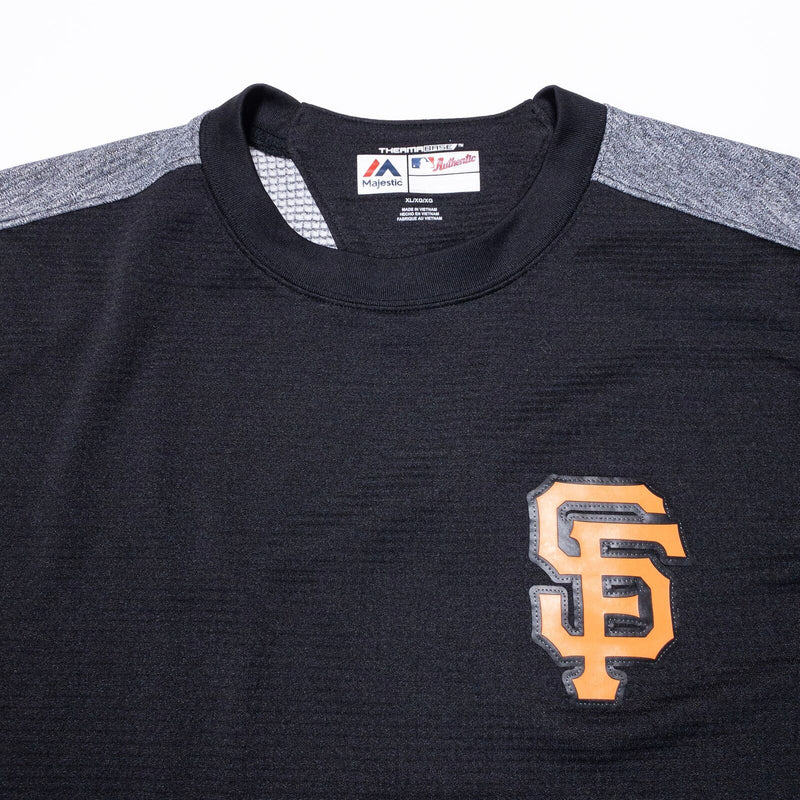 San Francisco Giants Sweatshirt Men's XL Majestic Thermabase Black Gray MLB