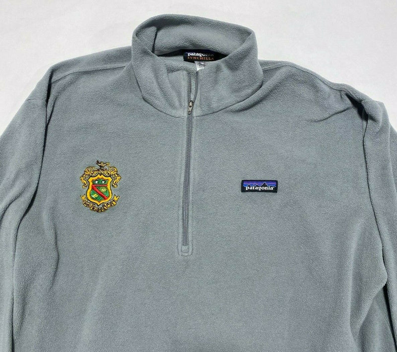 Patagonia Synchilla Phi Kappa Psi Frat Gray Micro D 1/4 Zip Jacket Men's Large