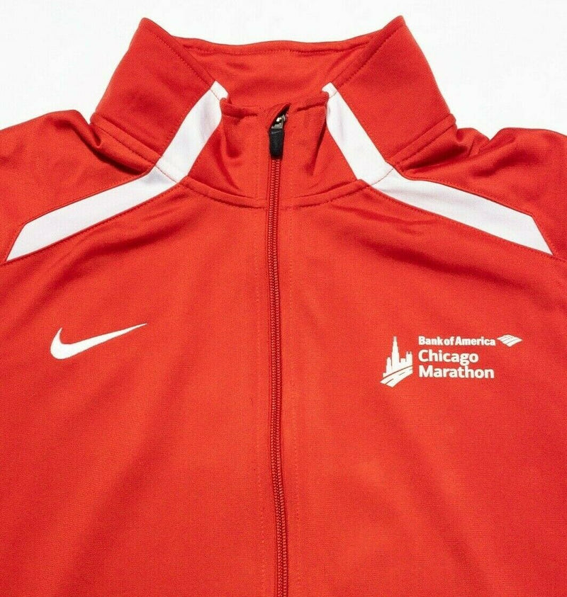 Chicago Marathon Nike Solid Red Full Zip Track Warm-Up Jacket Men's Medium