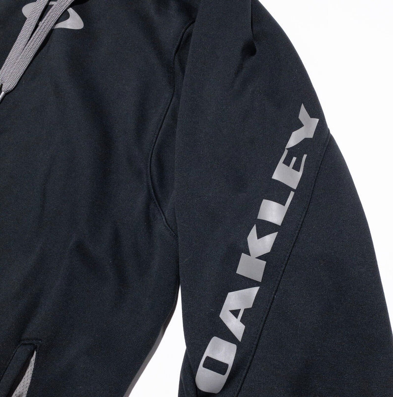 Oakley Hoodie Men's Large Pullover Sweatshirt Black Gray Logo Drawstring