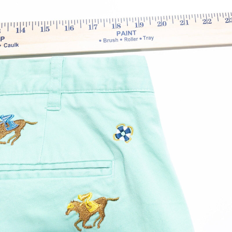 Castaway Nantucket Pants Men's 40 Horse Embroidered Derby Mint Green Preppy