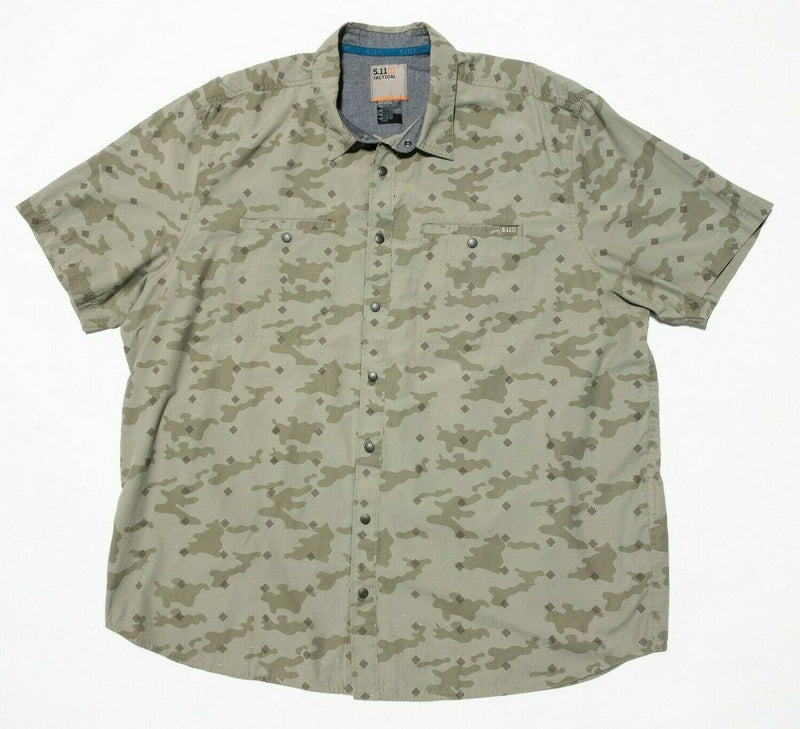 5.11 Tactical Shirt 2XL Camouflage Men's Snap Python Camo Short Sleeve Shirt