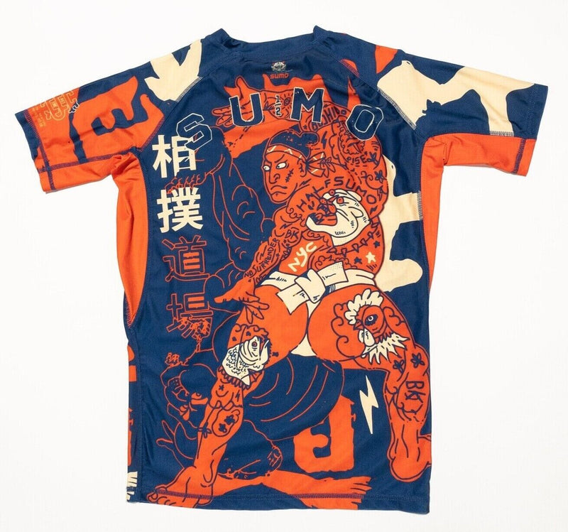 Half Sumo Shirt Men's Large Rash Guard MMA Martial Arts Bushido Graphic S/S