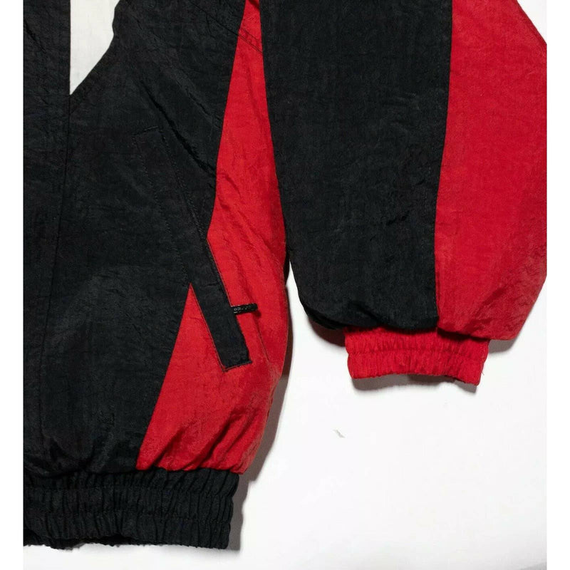 Wisconsin Badgers Reebok Vintage 90s Colorblock Puffer Jacket Red Black Men's XL